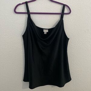 Ava and Viv -silky black Cowl neck tank -size XXL